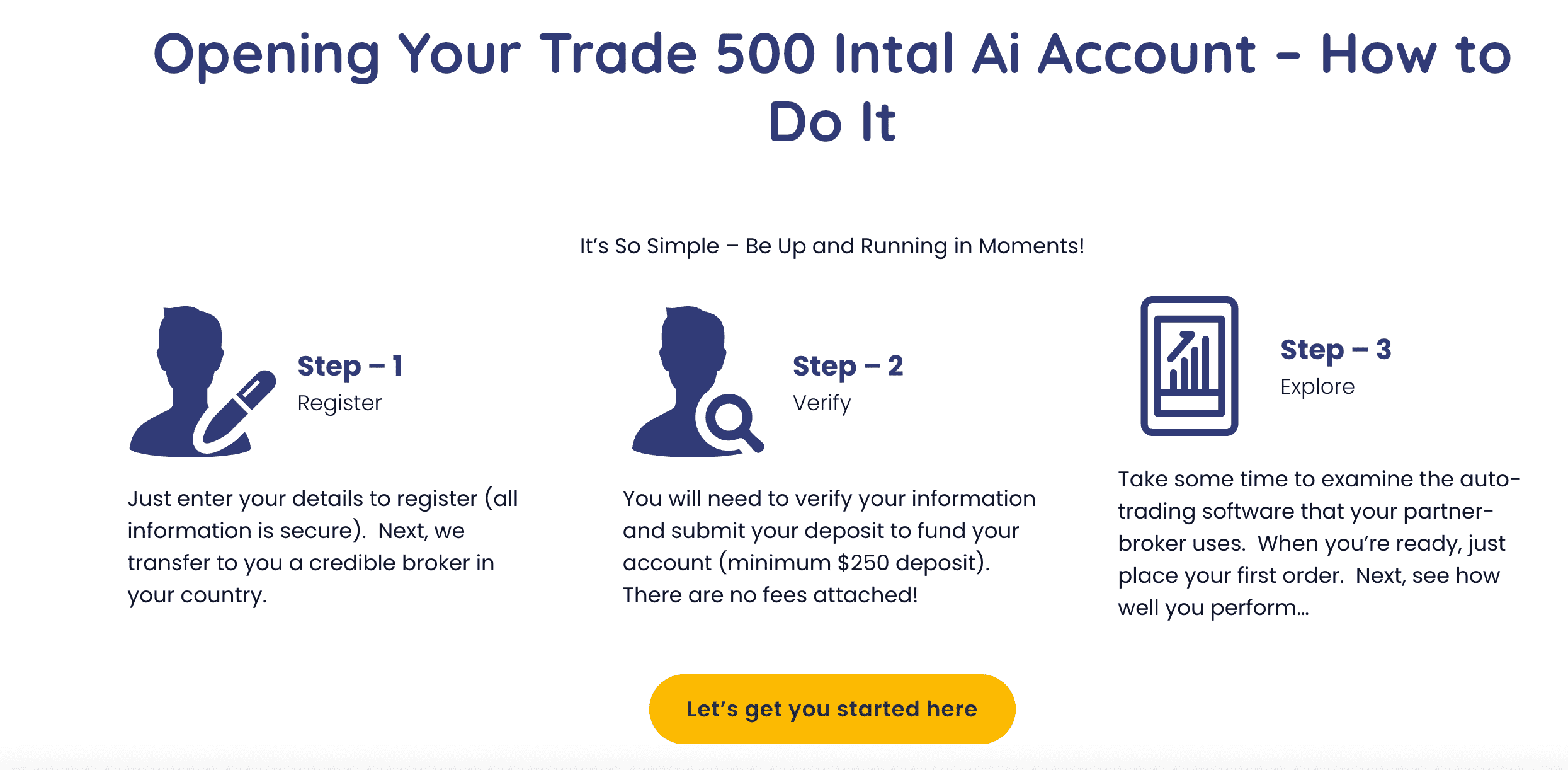 Отваряне на вашия Trade Intal Ai акаунт – как да го направите  