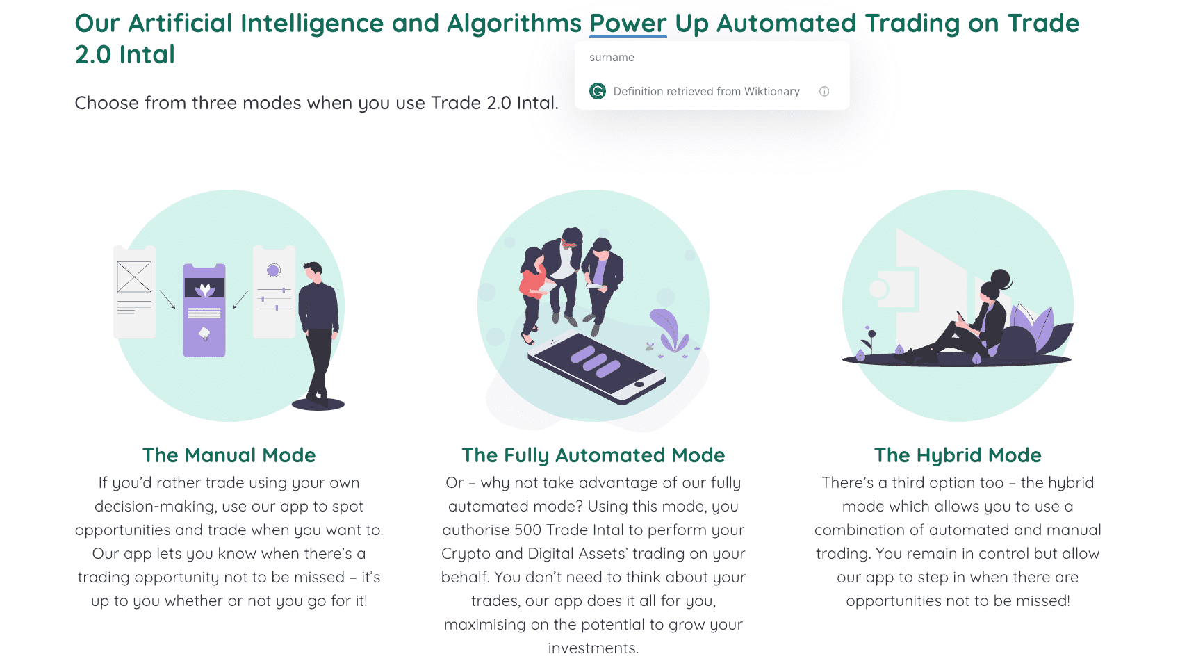 La nostra intelligenza artificiale e i nostri algoritmi potenziano il trading automatizzato su Trade 2.0 Intal  