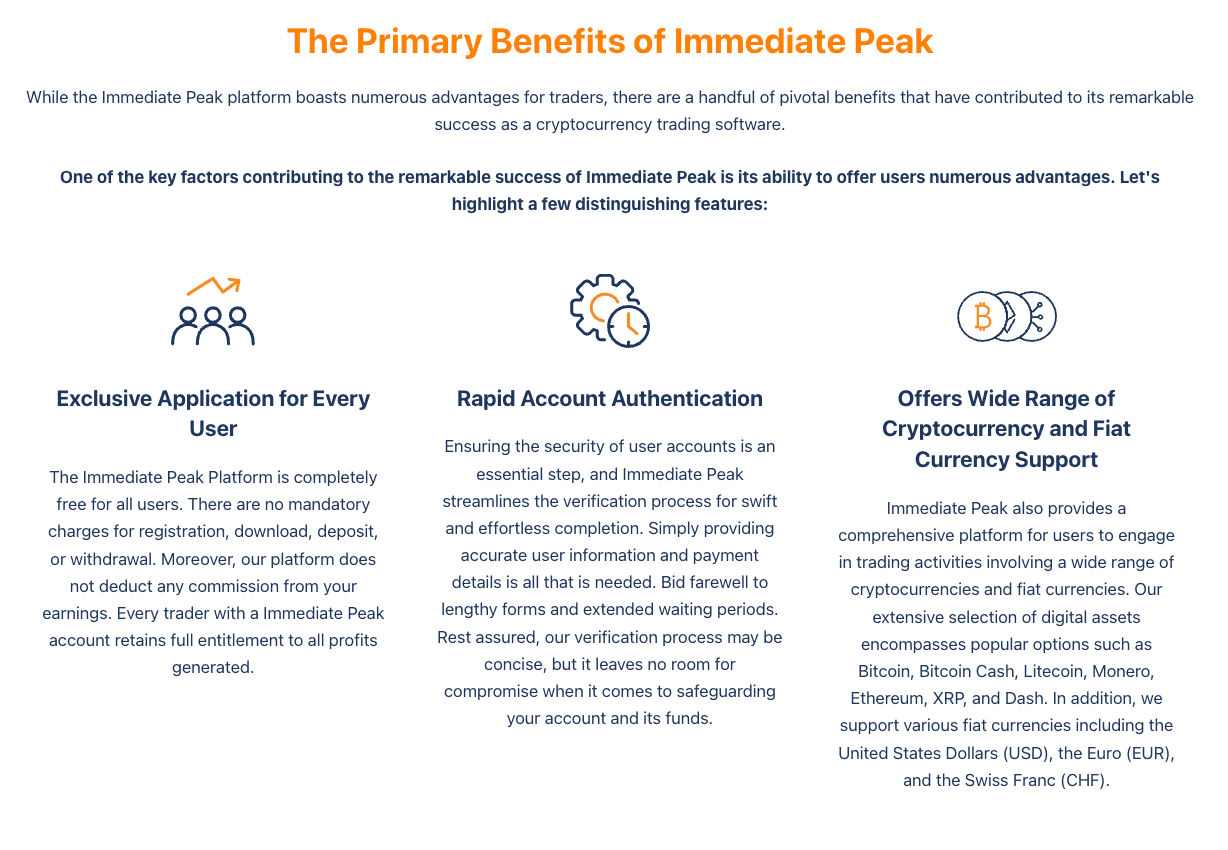 Immediate Peak výhody