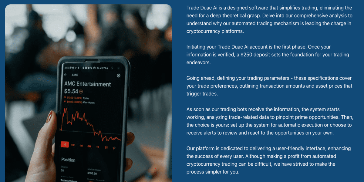 Trade Duac i2 (1.2) Jak obchodovat