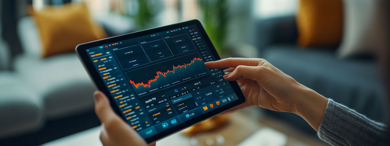 Tablet koji prikazuje performanse kriptovaluta u stvarnom vremenu Tablet koji prikazuje performanse kriptovaluta u stvarnom vremenu