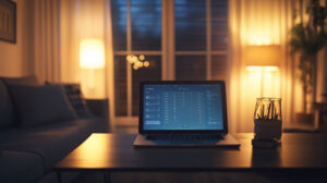Laptop screen showing trading fees