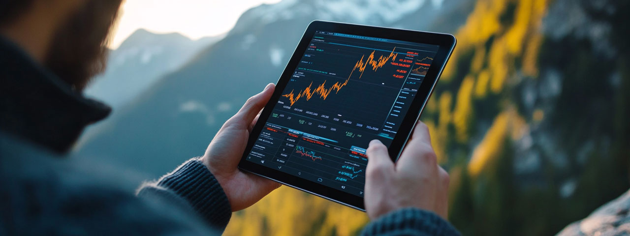 Veilige beleggingsapp voor tablet Secure investment app for tablet