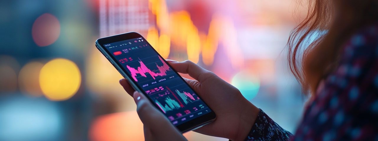 Woman-holding-a-smartphone-with-trading-charts Woman-holding-a-smartphone-with-trading-charts