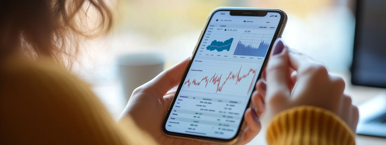 Woman-holding-phone-with-trading-charts Woman-holding-phone-with-trading-charts
