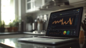 Professional trading interface on laptop