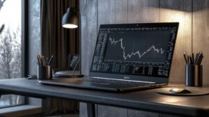 Regulated crypto trading on laptop